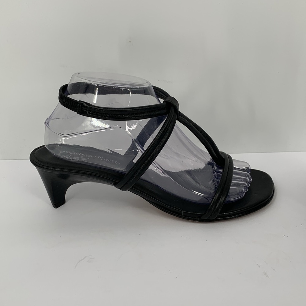 Donald J. Pliner Black Strappy Low Heel Sandals